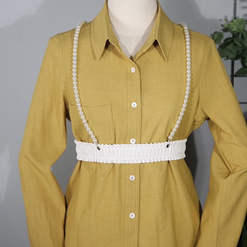 Thời Trang Giả Ngọc Trai Dây Chéo Nữ Dây Đeo Bông Tai Kẹp Dây Đai Eo Toàn Thân Suspender Đầm Ôm Mối Ràng Buộc Dây Thắt Lưng Bụng