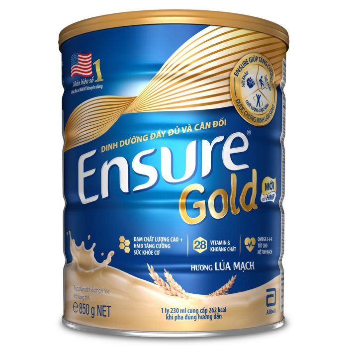 Sữa Bột Abbott Ensure Gold Hương Lúa Mạch - 850g