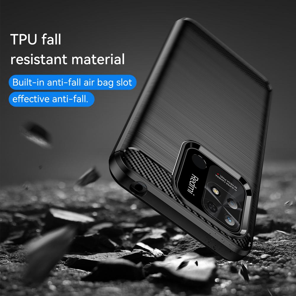 Ốp lưng dành cho Xiaomi Redmi 10C Poco C40 ốp silicone mềm Carbone phay xước chống sốc chống vân tay