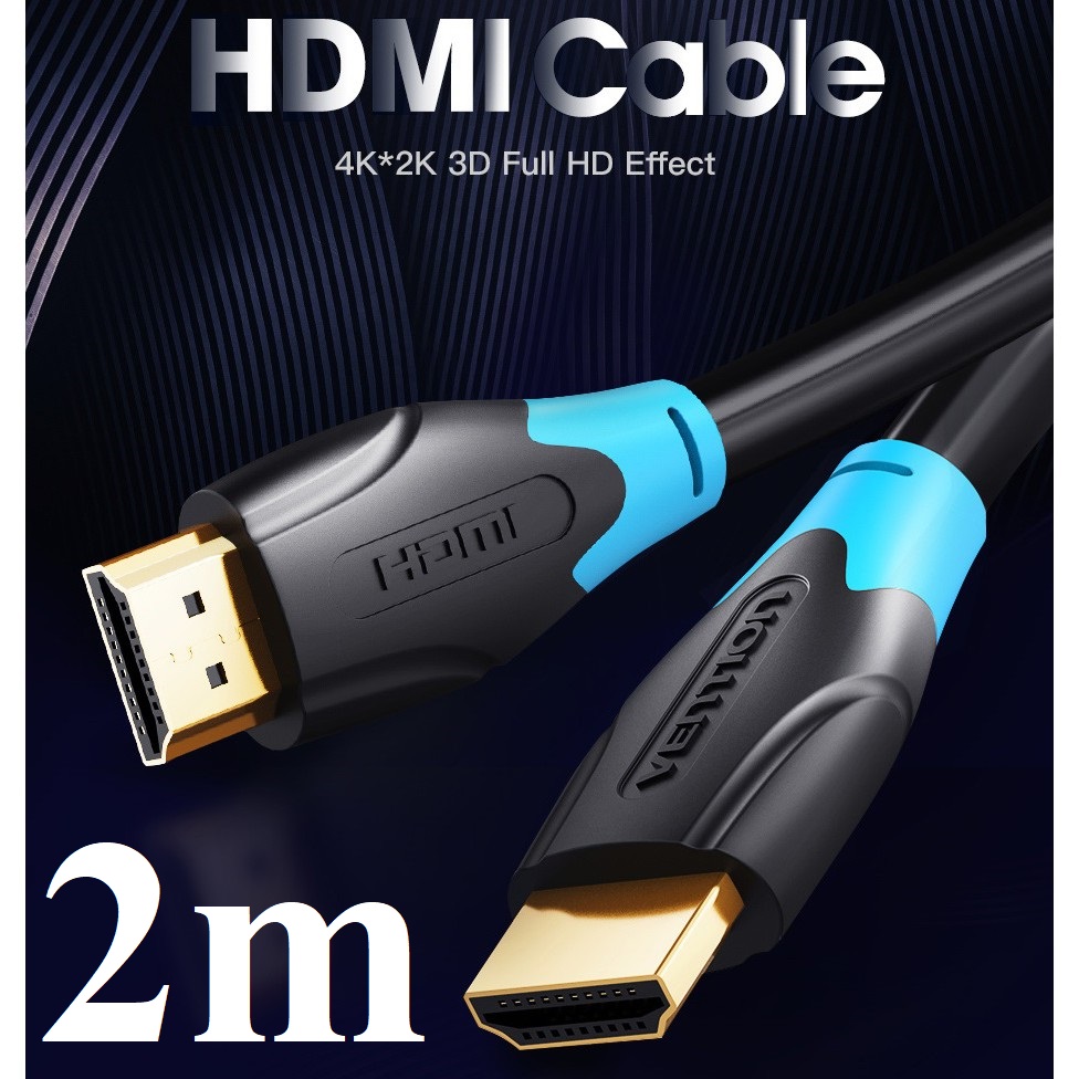 Cáp hai đầu HDMI 2.0 dây nhựa tròn Vention AACBI - Hàng chính hãng