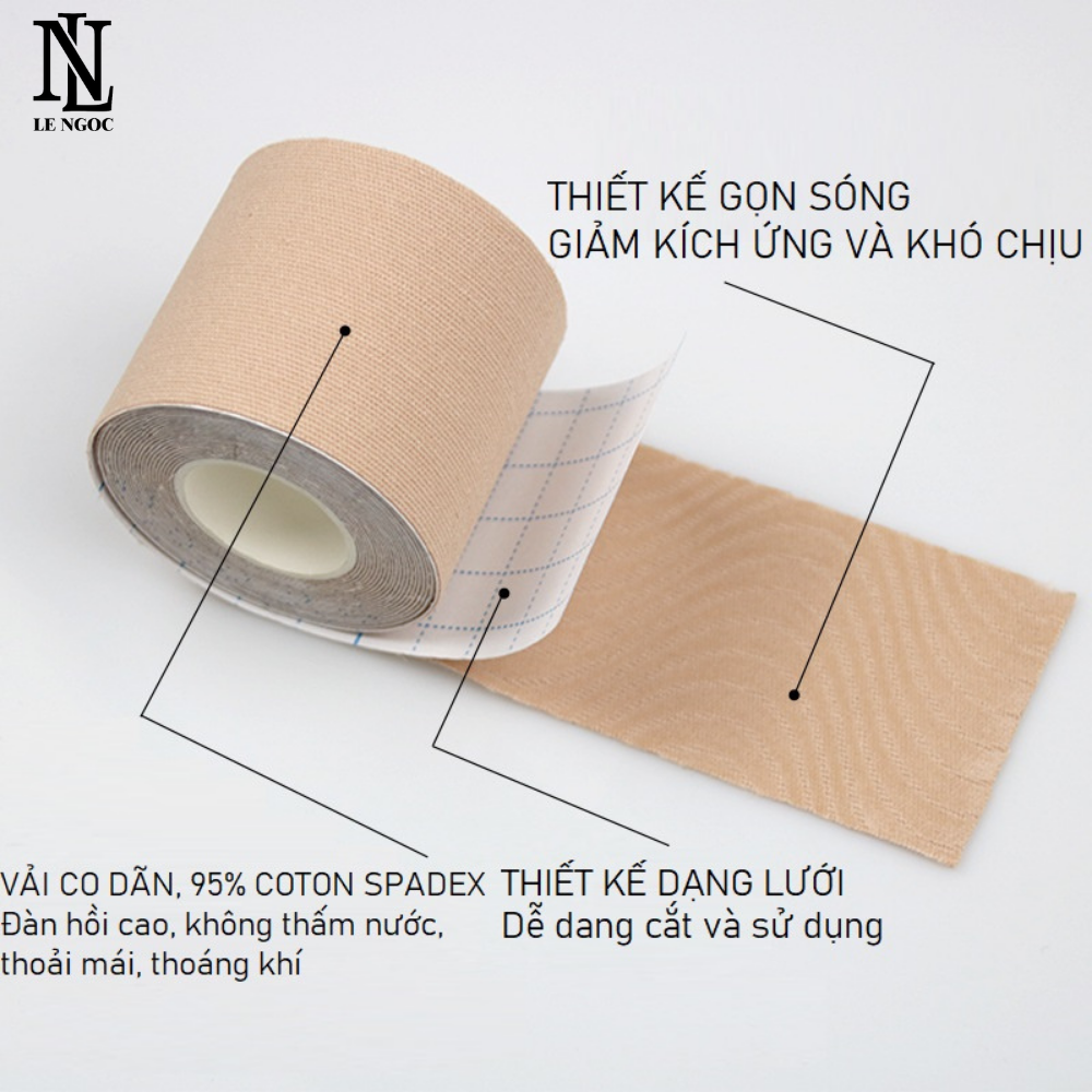 Cuộn băng keo dán ngực vô hình tiện dụng,nâng đỡ vòng 1 chất liệu siêu dính LN157