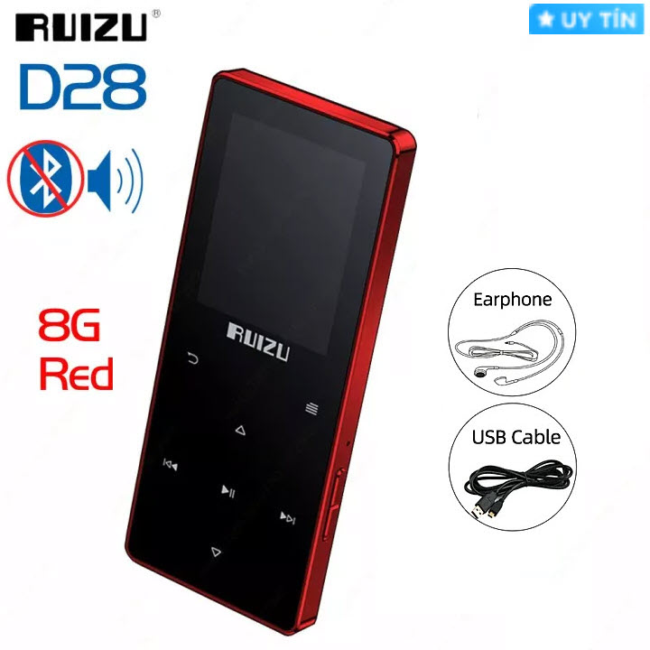 Tặng Kèm Tai Nghe - Máy Nghe Nhạc MP3 Bluetooth 5.0 Hifi Lossless RUIZU D28 Bộ Nhớ Trong 8GB - Bản Nâng Cấp Của Ruizu D01, D02, D11, D15 - Hàng Chính Hãng