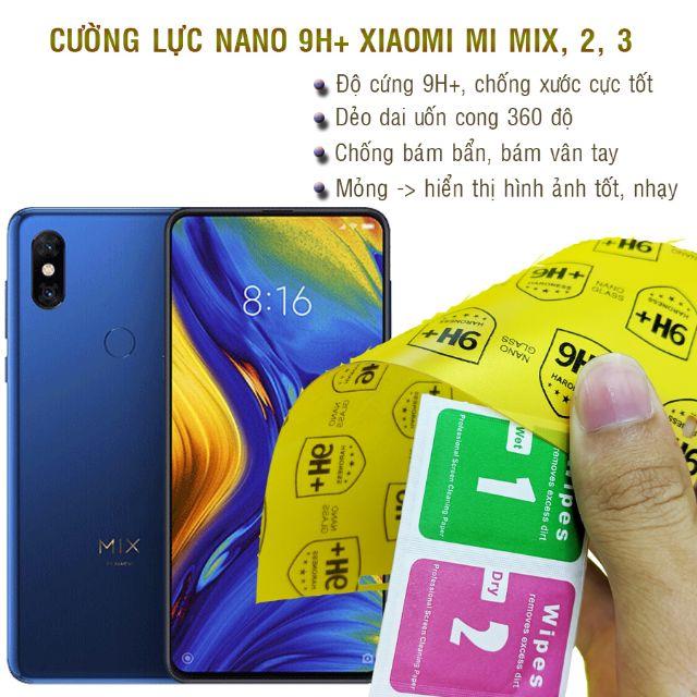 Dán cường lực dẻo nano 9H+ dành cho Xiaomi Mi Mix, Mi mix 2, Mi mix 2s, Mi mix 3