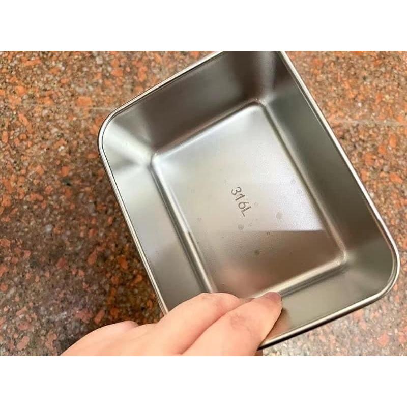 Hộp đựng thực phẩm tủ lạnh combo 5 hộp inox kèm nắp đậy nhựa size 13,5 x 5.8 x 10,5cm