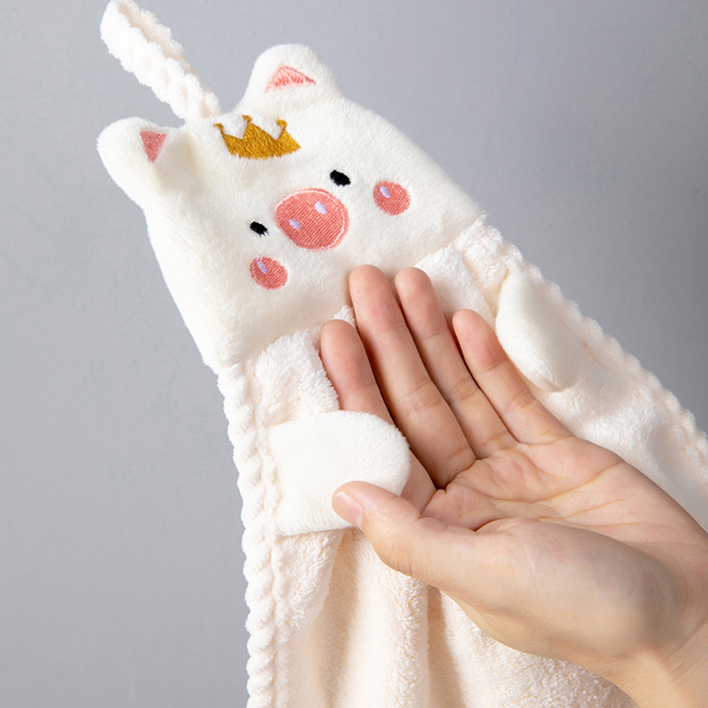 Khăn Lau Tay Treo Tường Siêu Thấm Hình Heo Đáng Yêu