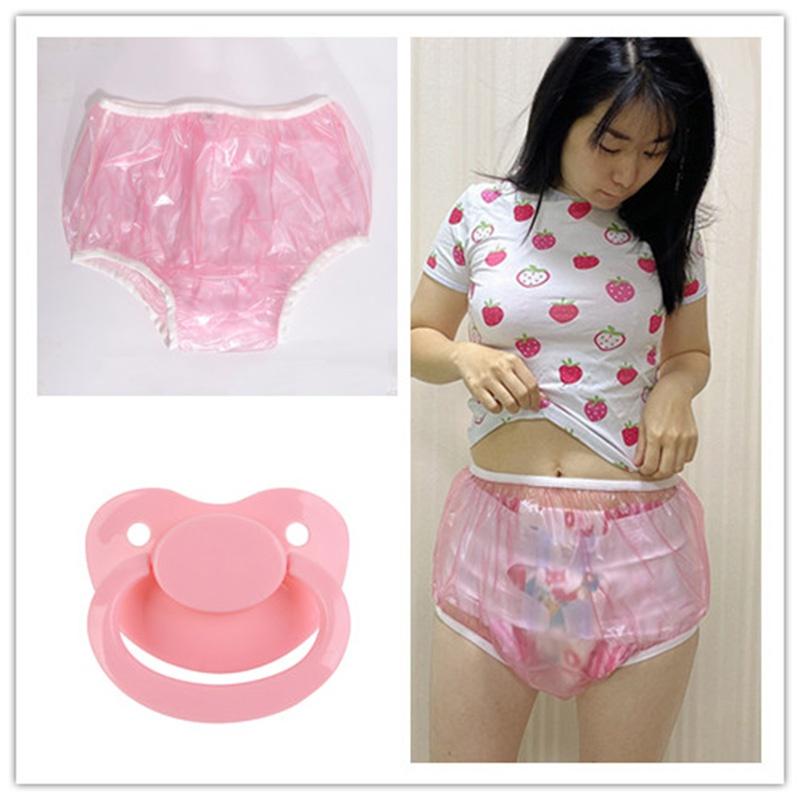 ABDL Tã Người Lớn Pvc Có Thể Tái Sử Dụng Cho Bé Quần Tã Onesize Nhựa Bikini DDLG Người Lớn Bé Mới Quần Lót Xanh Dương Tã