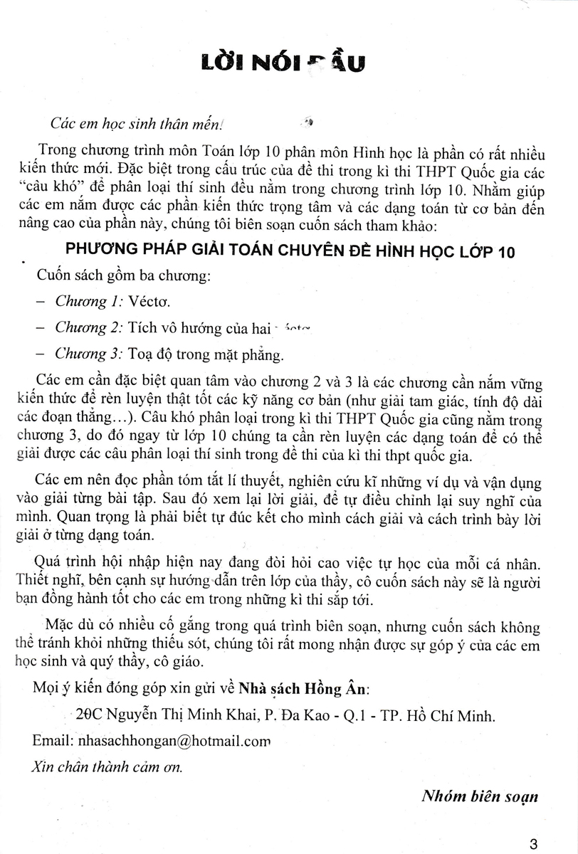 Phương Pháp Giải Toán Chuyên Đề Hình Học Lớp 10 (Biên Soạn Theo Chương Trình GDPT Mới) _HA