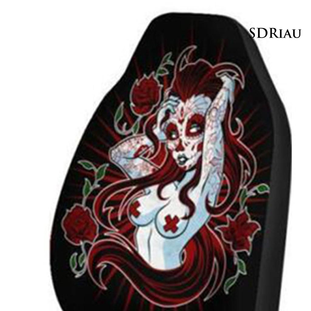 Vỏ Bọc Ghế Xe Hơi In Hình Đầu Lâu Độc Đáo