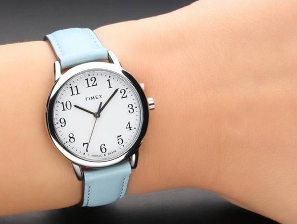 Đồng hồ Nữ Timex Women's Easy Reader Blue Leather Strap Watch TW2R62900MK - 30mm