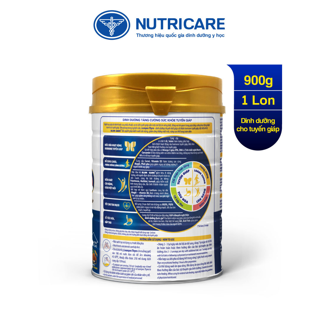 01 lon sữa Leanpro Thyro 900g - Dinh dưỡng cho người bệnh tuyến giáp, suy giáp