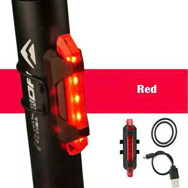 Đèn 5 LED Cảnh báo sau Xe Đạp giúp đạp xe an toàn ban đêm 4 chế độ sáng