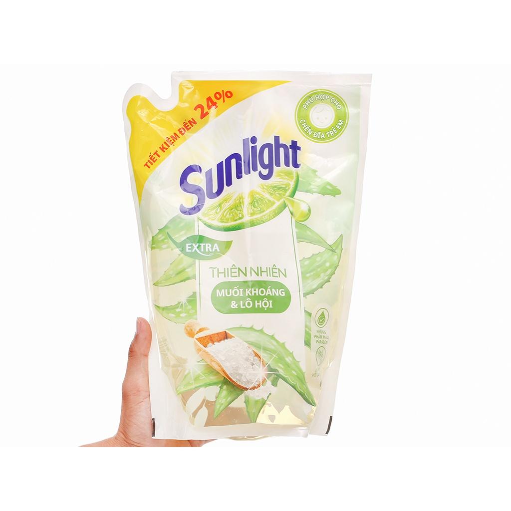 Combo 3 Nước Rửa Chén Bát Sunlight Extra Thiên Nhiên Muối Khoáng Và Lô Hội 2.1kgx3