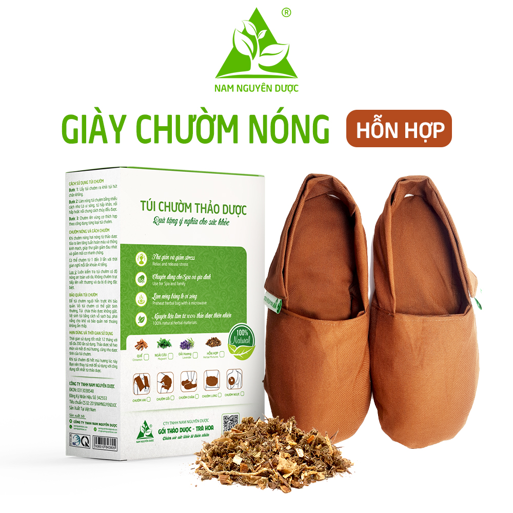 Giày Chườm Nóng Dược Hỗn Hợp NAM NGUYÊN DƯỢC Làm nóng bằng Vi sóng, Giảm đau buốt bàn chân