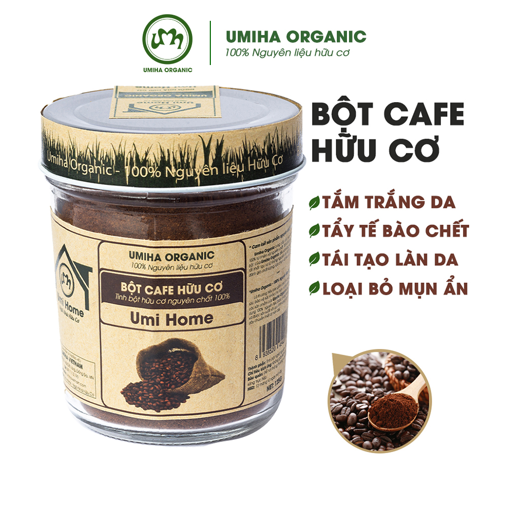 Bột Đắp Mặt Cafe Nguyên Chất UMIHOME (135g) tắm trắng da, loại bỏ mụn, thâm nám tàng nhang, chống lão hoá dưỡng da