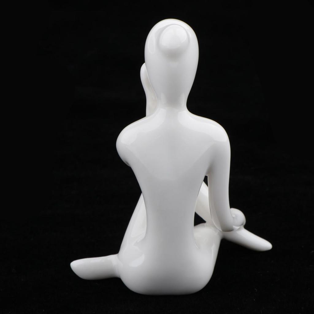 2-3pack Ceramic Yoga Figure Ornament Statue Sculpture Zen Garden Desk Decor