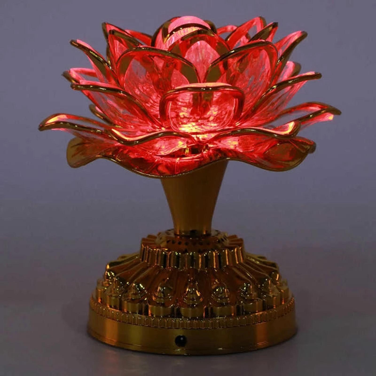 Portable Lotus Lamp Buddha Lotus Light for Temple Home Decor