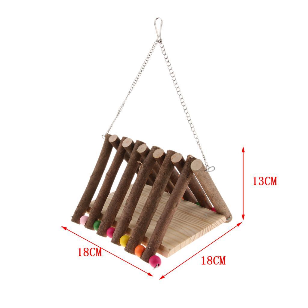 Hamster Swing Wooden Toy Hammock Small Animal Platform Animal Cage Toy