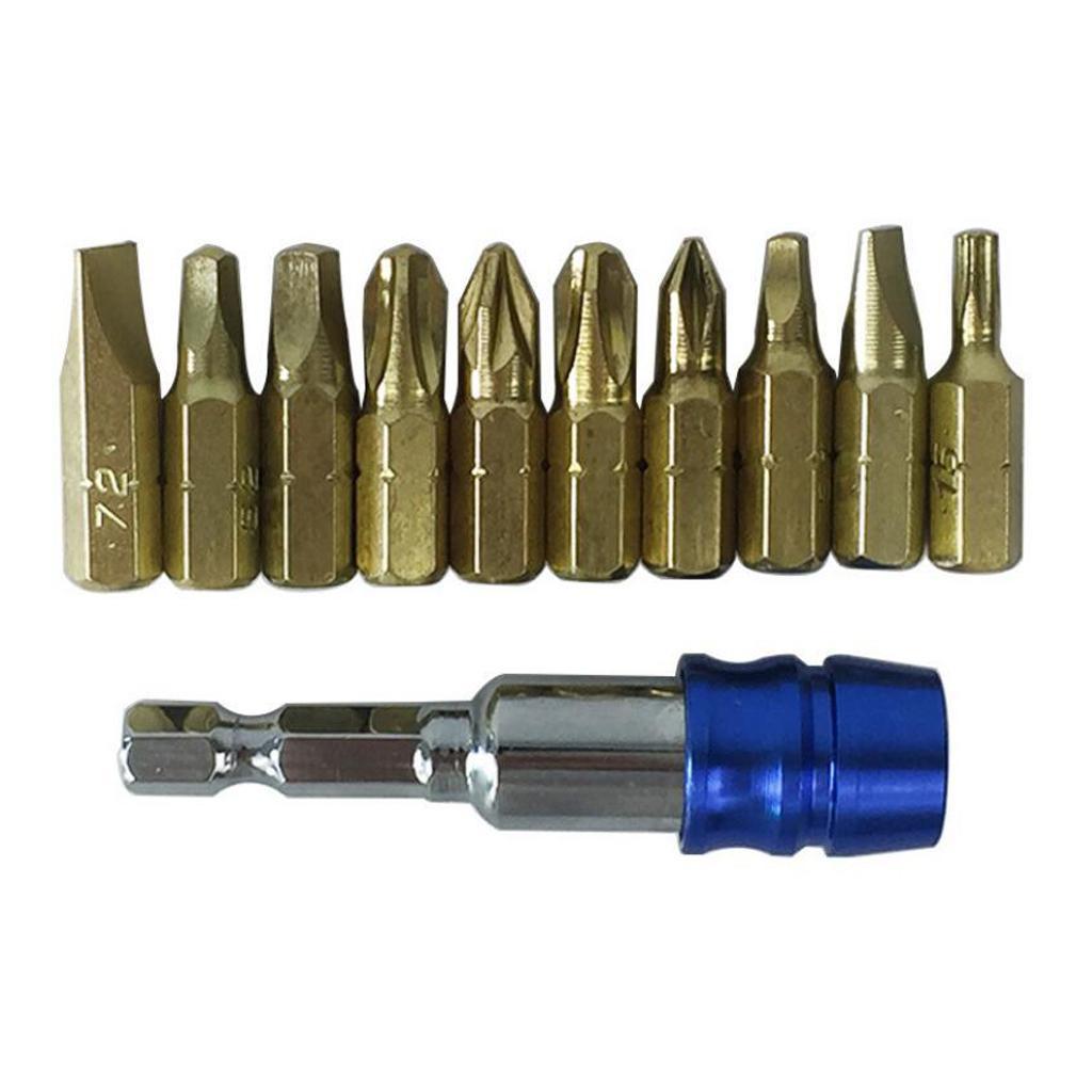 10pcs Hex Shank Security Bit with Extension Bit Precision Screwdriver Set