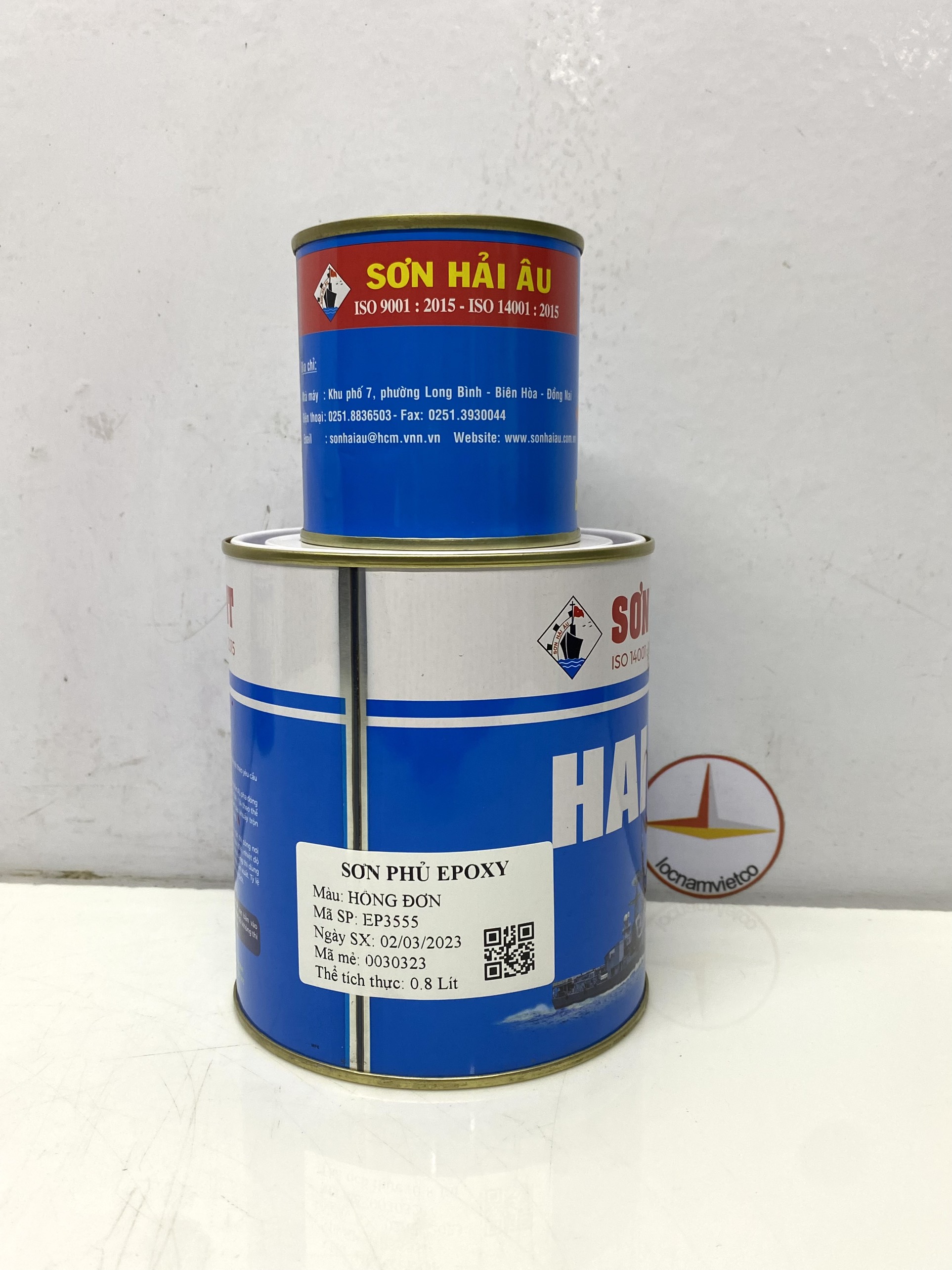 Sơn epoxy Hải Âu màu hồng đơn EP555 1L/Bộ