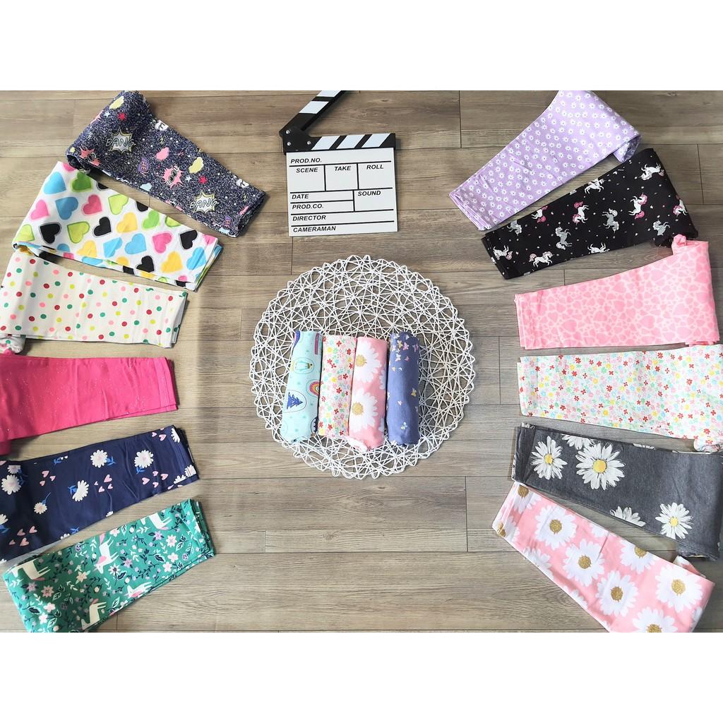(SIÊU ĐẸP) QUẦN LEGGING DÀI/ QUẦN DÀI HOẠ TIẾT THUN COTTON 4 CHIỀU CHO BÉ 9-41KG (giá 1 cái)
