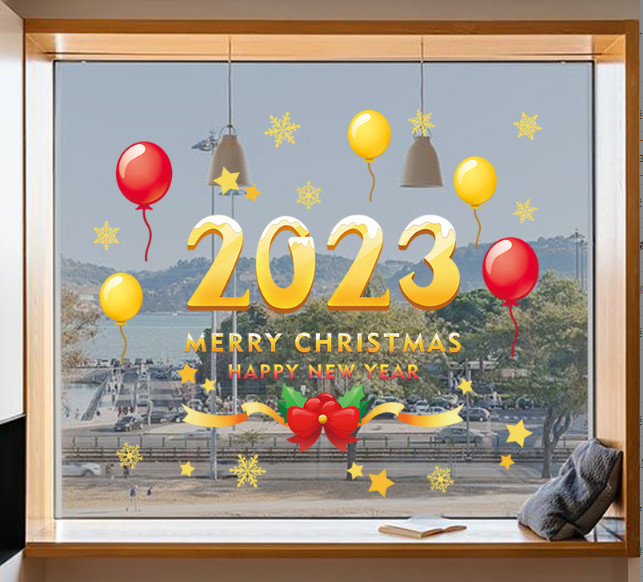 Decal trang trí noel hít tĩnh điện - Năm 2023 hiện đại mới