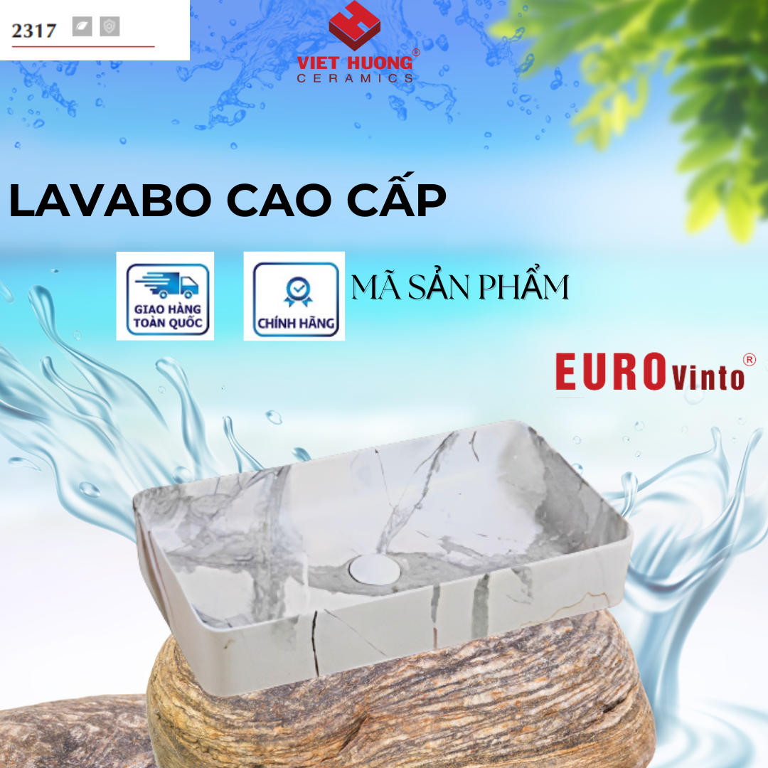 CHẬU RỬA MẶT LAVABO EUROVINTO CAO CẤP MÃ 2317