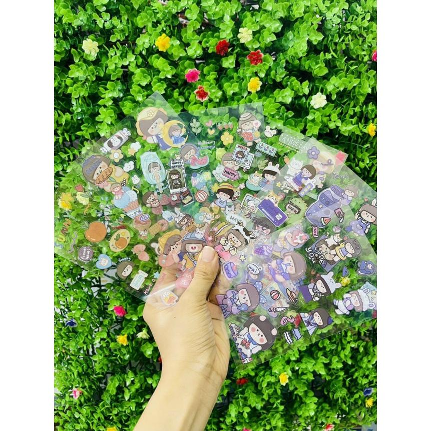 Bộ 6 Tấm Sticker Trong Dễ Thương Chọn Mẫu