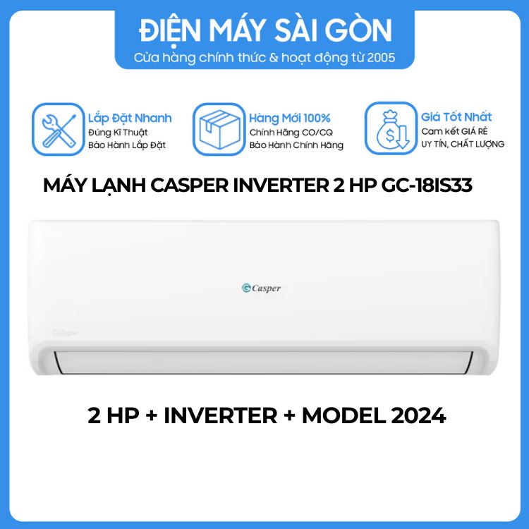 Máy Lạnh Casper Inverter 2 HP GC-18IS33 - Hàng chính hãng
