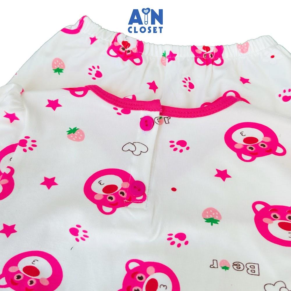 Bộ quần áo Dài bé gái họa tiết Gấu Hồng Thun cotton - AICDBGIGL0DV - AIN Closet