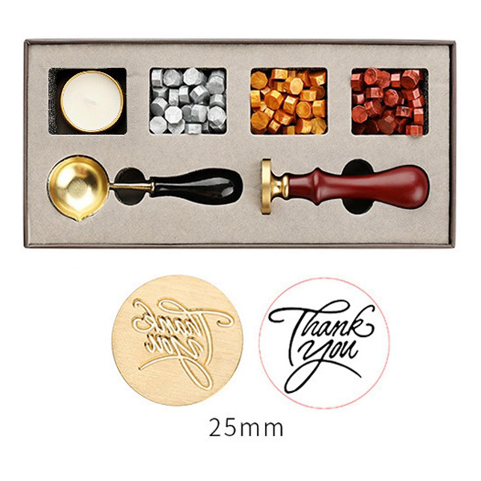 Wax Seal Stamp Kit Wax Beads Sealing Stamp for Envelopes Thank Yoy