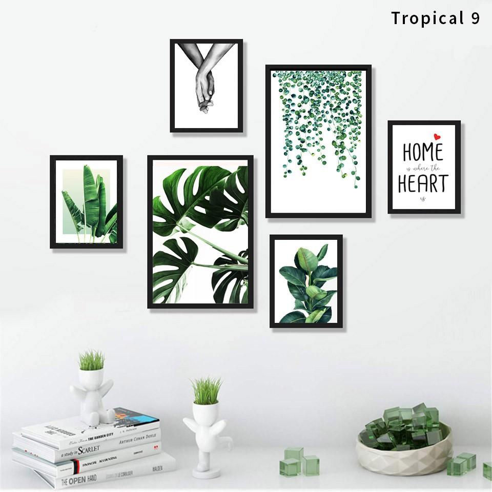 Bộ 6 KHUNG TRANH treo tường tặng ảnh đi kèm Decor phòng