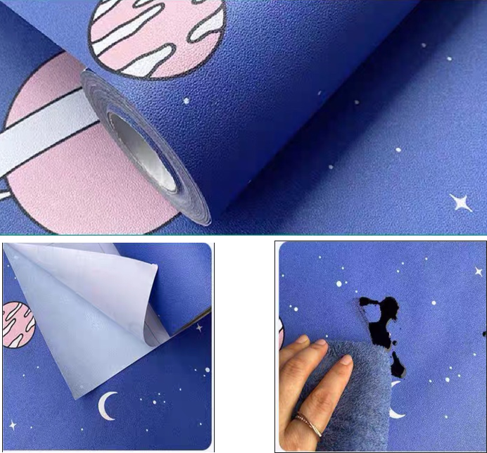 Combo Cuộn 10m Decal giấy dán tường mẫu sao thổ khổ 45cm có keo sẵn