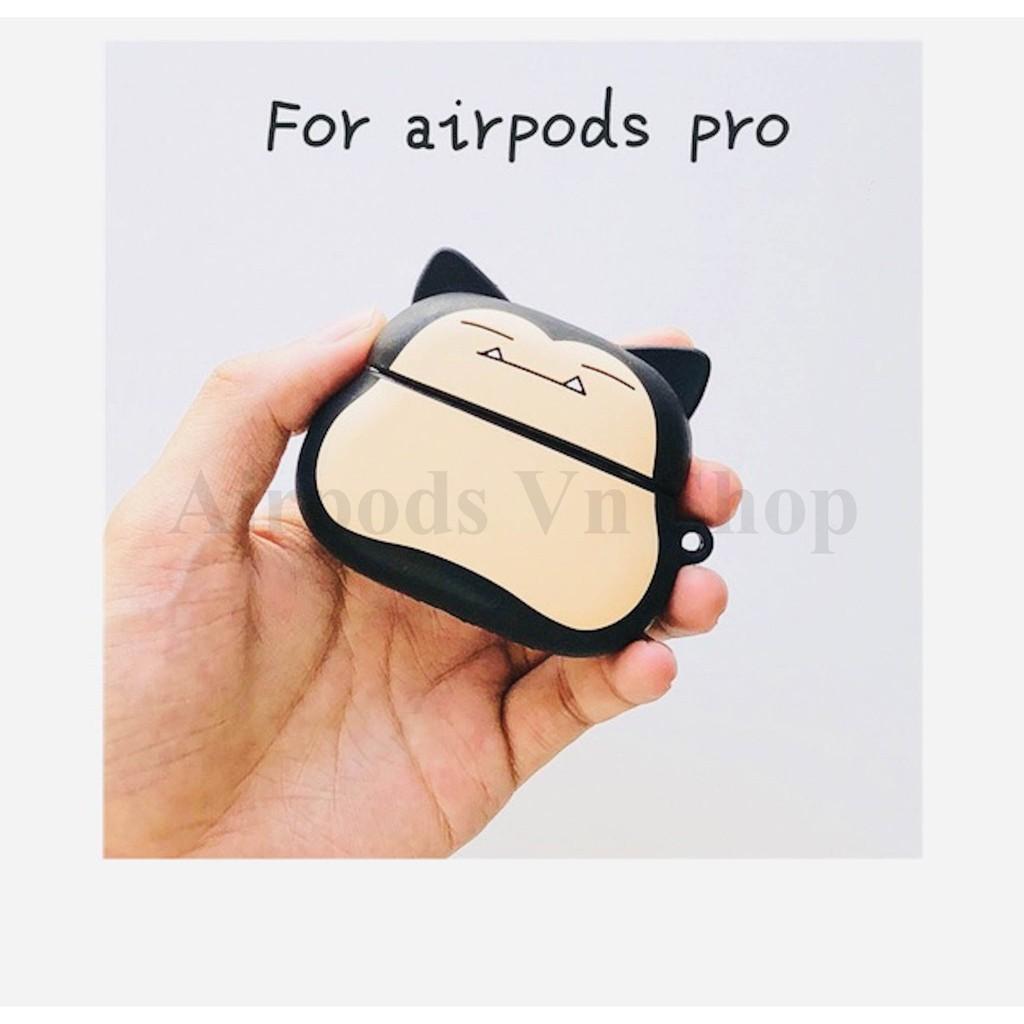 Bao Case Ốp dành cho Airpods Pro Pokemon ball và Snorlax kute silicon cao cấp