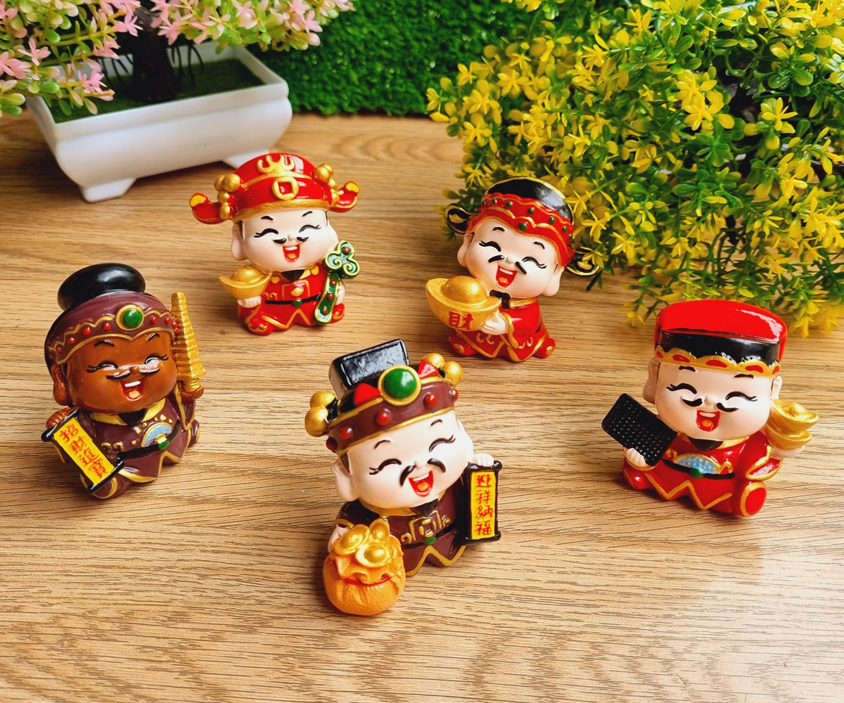Bộ Ngũ Tài 6cm cao cấp kèm chân đế Tài Lộc Phát thuần Việt