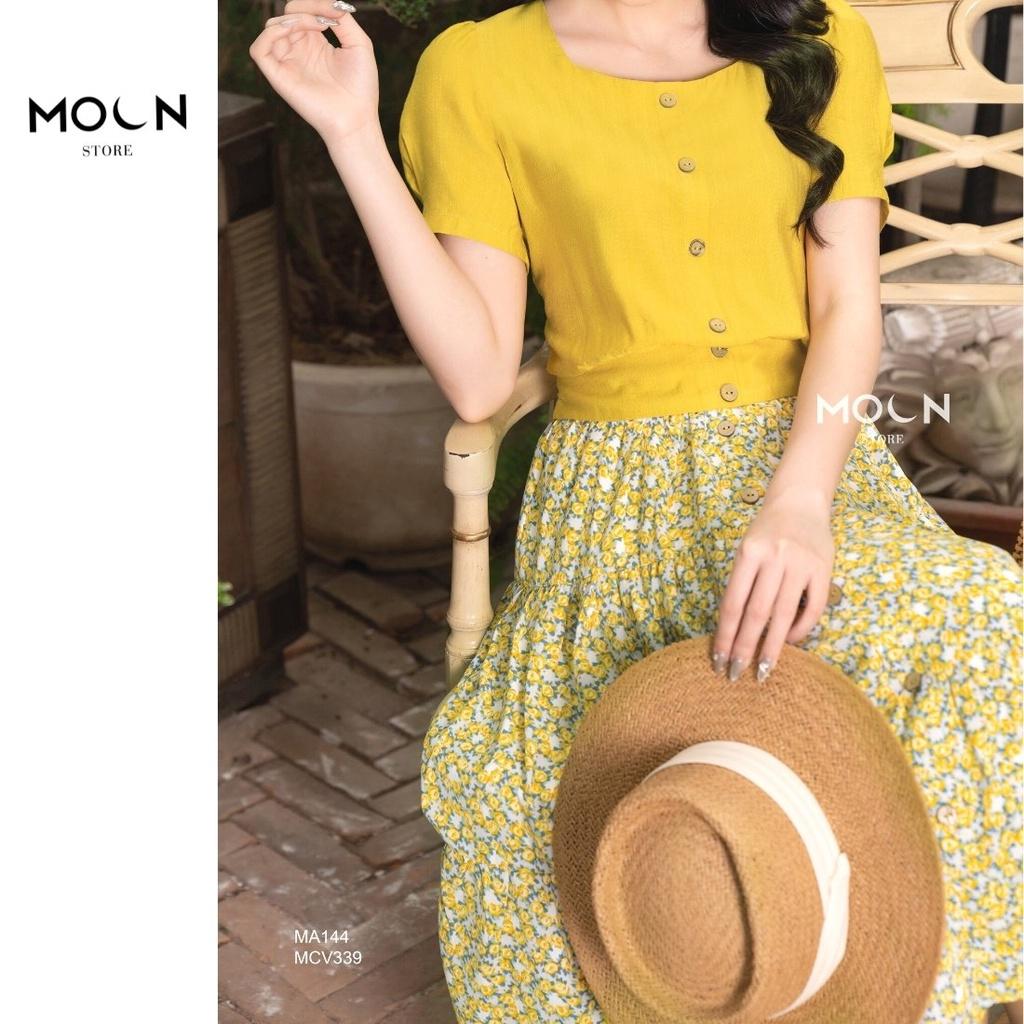 Áo sơ mi nữ cổ vuông chất đũi trẻ trung mát mẻ MA144 MOON STORE