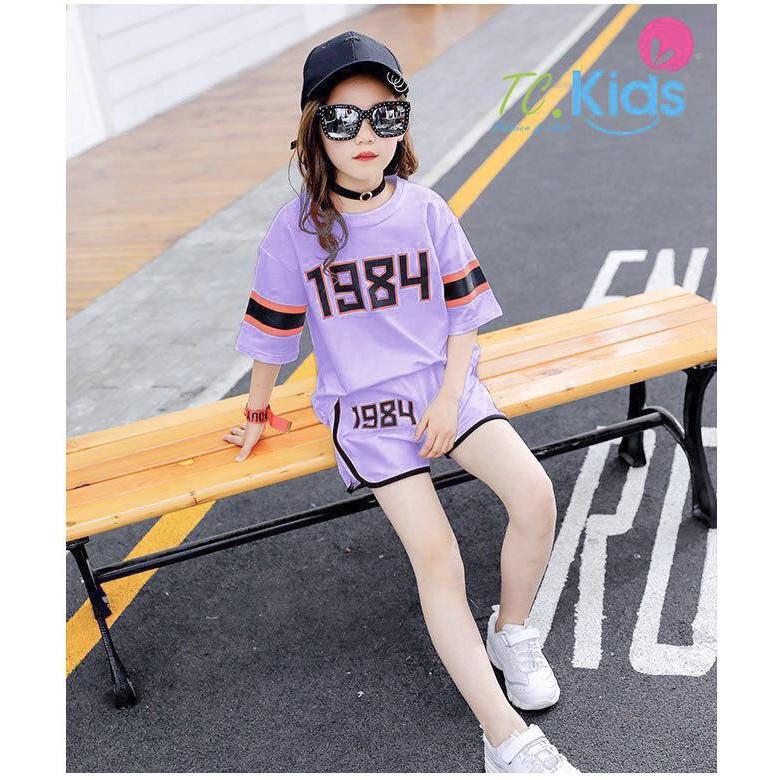 Bộ bé gái sort đùi Cute thun cotton mịn mát thấm hút mồ cực tốt