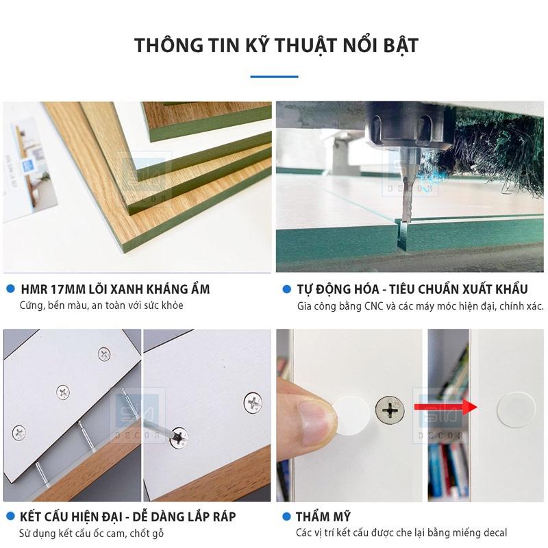 Bàn Học Kết Hợp Kệ Sách Để Phòng Ngủ, Góc Làm Việc Thương Hiệu SIB Decor (Không Gồm Ghế)