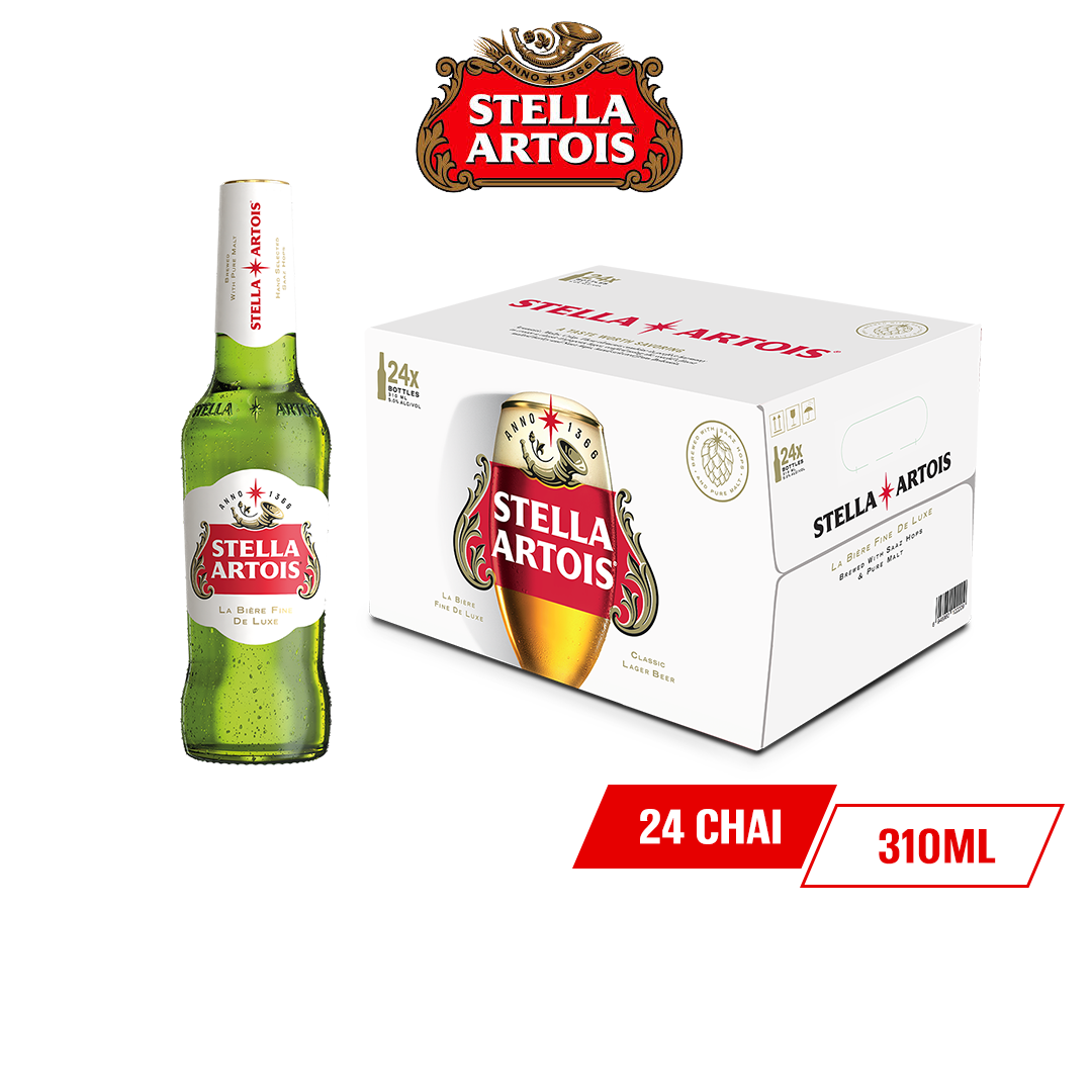 Bia Stella Artois Thùng 24 Chai 310ml - Bia Nhập Khẩu
