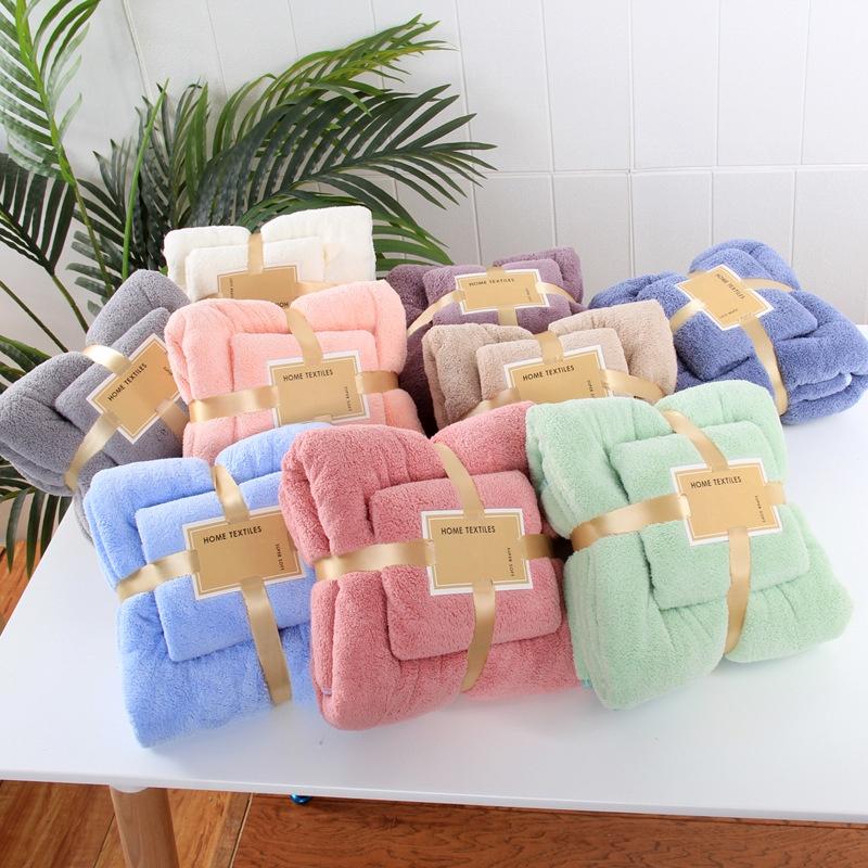 BỘ 2 KHĂN TẮM GẤP GỌN BẰNG LÔNG MỀM MỊN KHỬ MÙI KHÁNG KHUẨN 35×75+70x140cm
