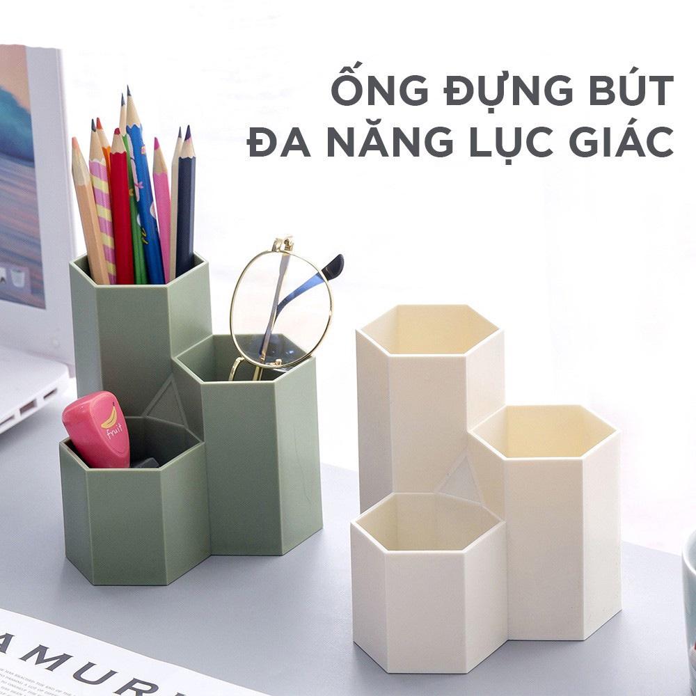 Ống Đựng Bút 3 Ngăn Lục Giác