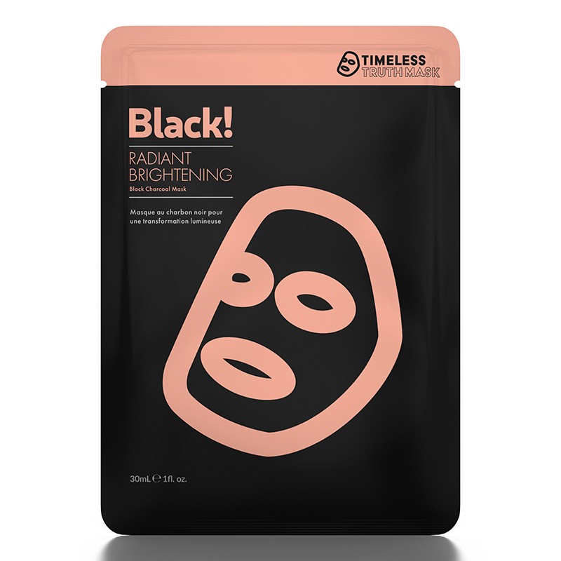 TIMELESS TRUTH MASK HỘP 5 TẤM MẶT NẠ THAN ĐEN TRẮNG SÁNG (RADIANT BRIGHTENING BLACK CHARCOAL MASK)