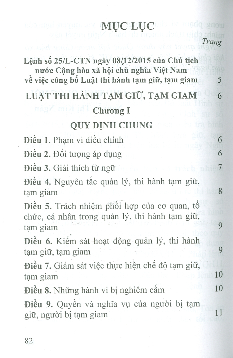 Luật Thi Hành Tạm Giữ, Tạm Giam