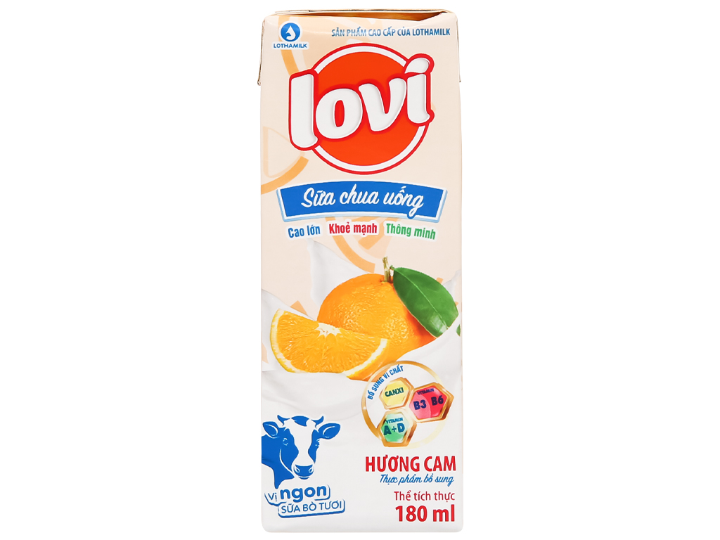 Thùng Sữa Uống Lên Men Tiệt Trùng Lothamilk Dâu Hộp 180ml