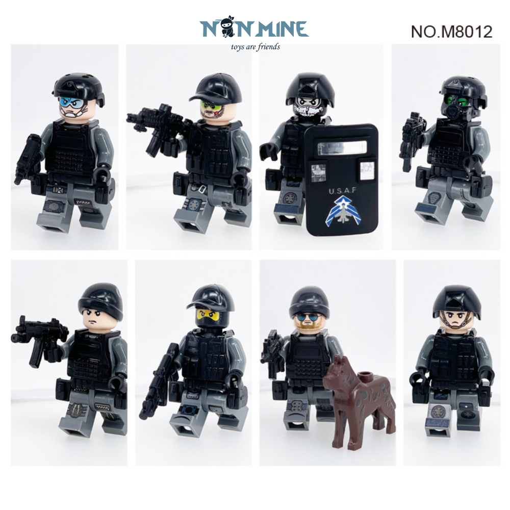 Đồ Chơi Lắp Ráp Minifigures Combo 12 Lính Quân Đội Đặc Nhiệm Không Bao Gồm Máy Bay M8012