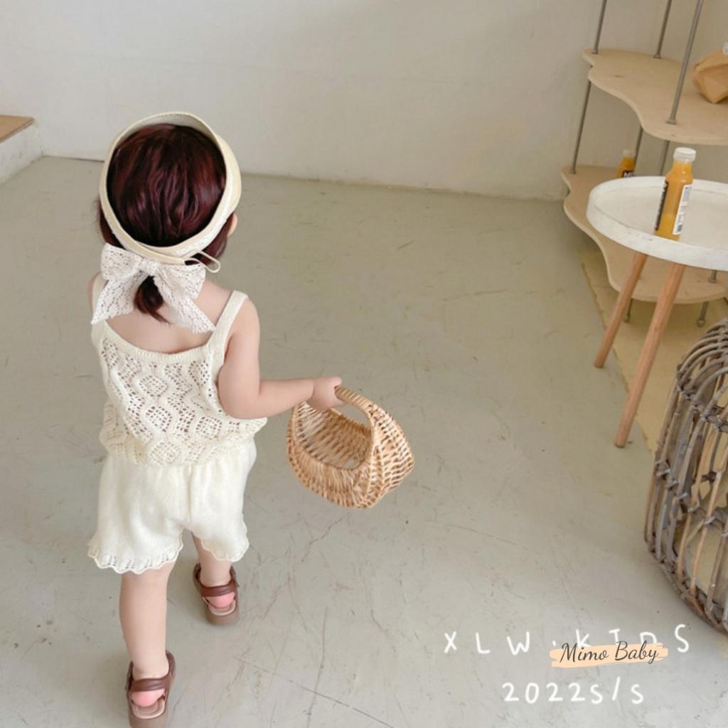 Mũ cói nửa đầu viền ren xinh xắn cho bé gái MH175 Mimo Baby