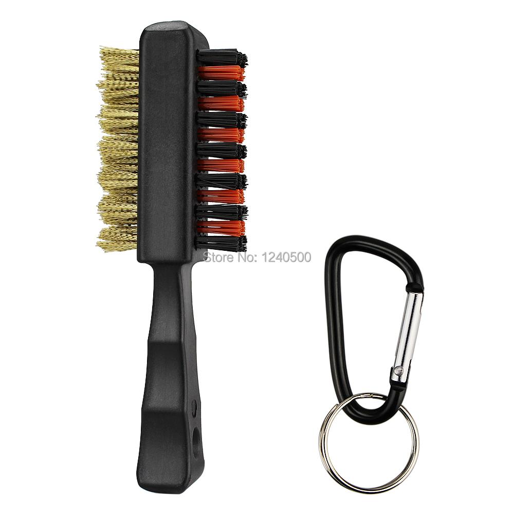 Golf Brush Brush Club Câu lạc bộ làm sạch bàn chải hai bên bằng đồng nylon golf groove Cleaner với Keychain Drop Ship Color: Set D
