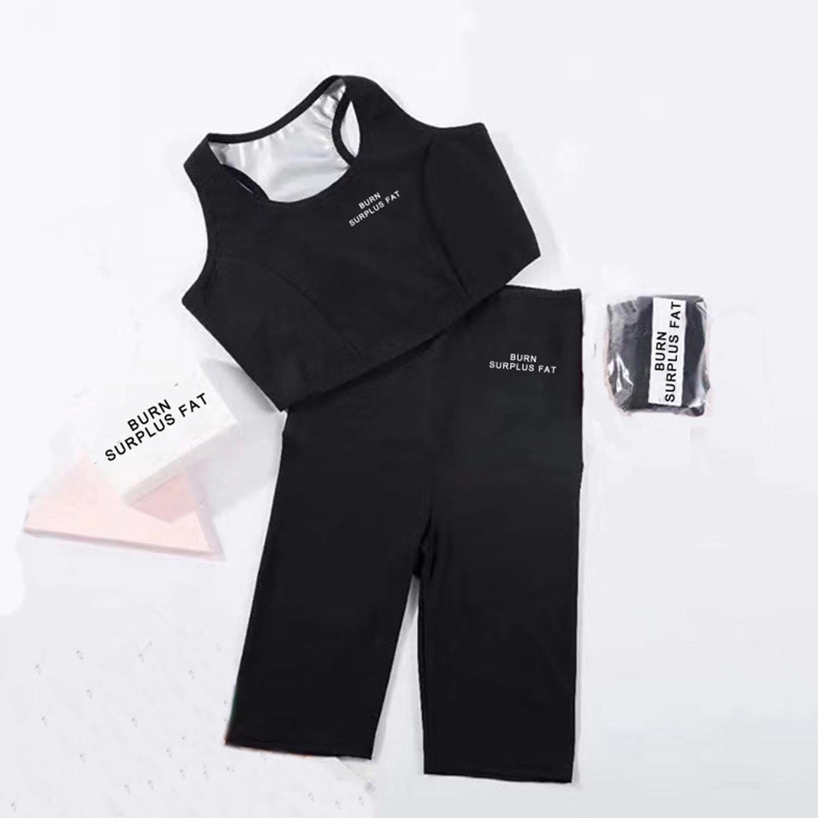 2xWomen Sauna Pants Slimming Loss Weight Sweat Crop Top Fat Burner Shorts XL
