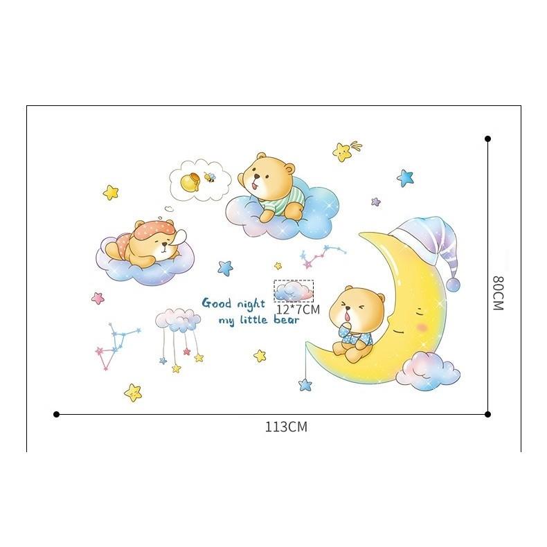 Decal dán tường Gấu con ngủ ngon