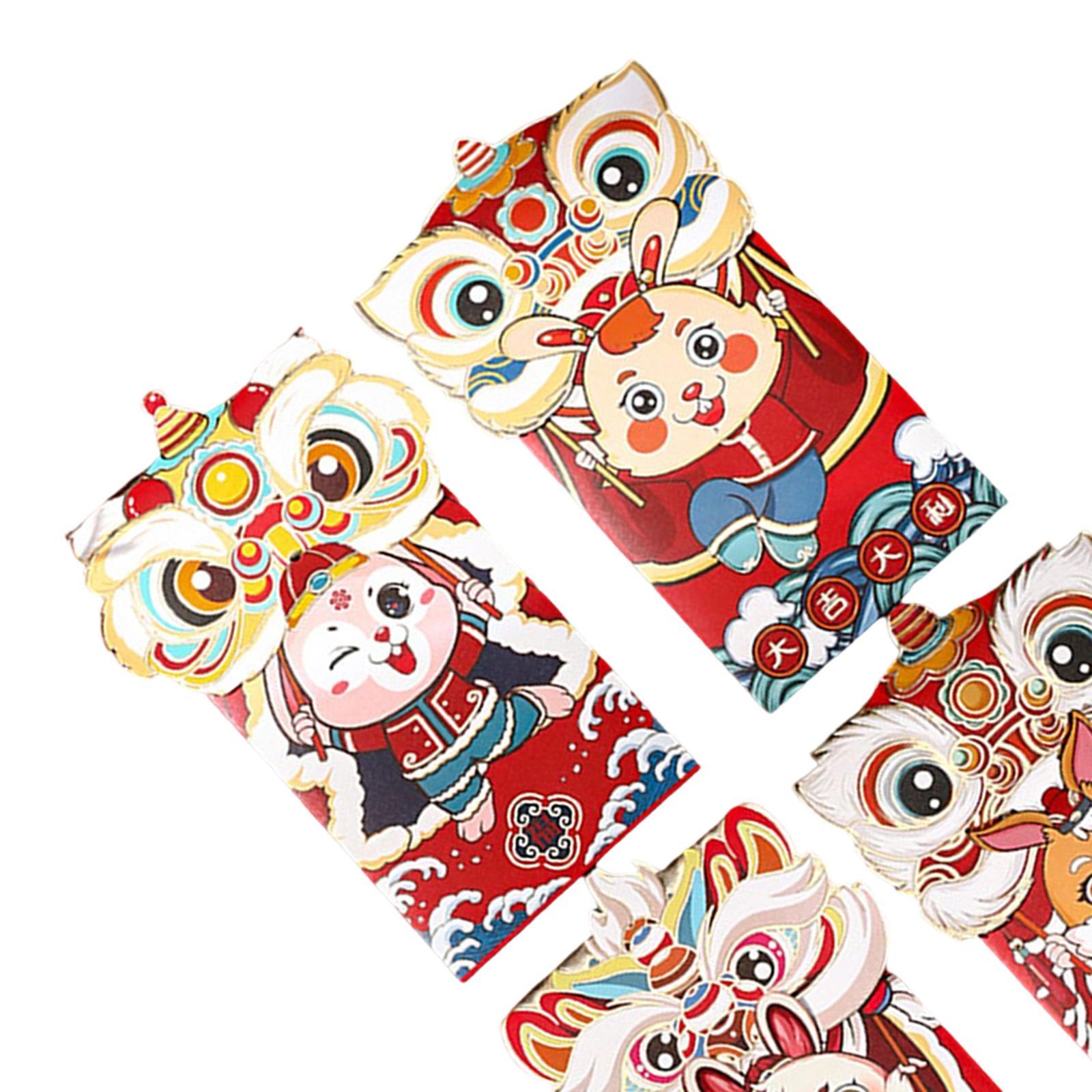 4Pcs Red Pockets Red Packet Chinese Red Envelopes for Party Wedding Birthday Gift