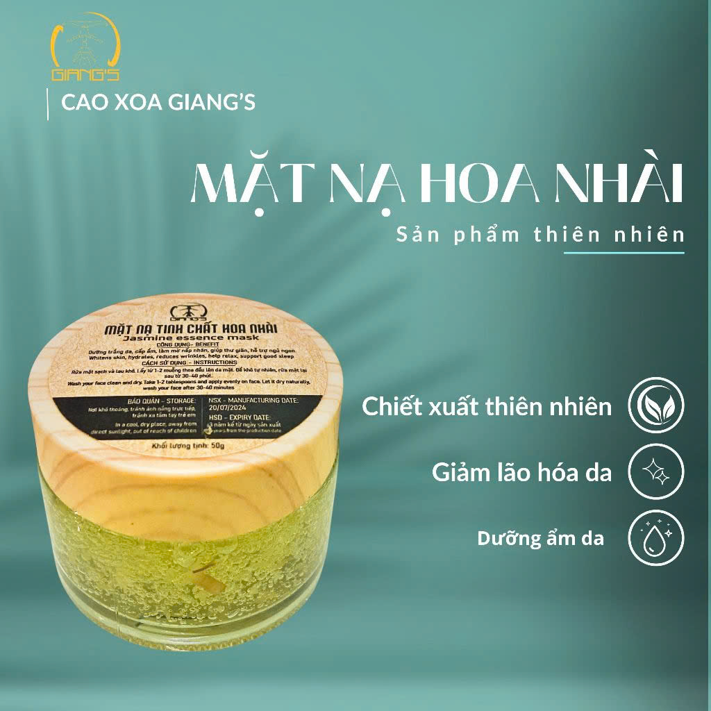 Mặt Nạ Hoa Nhài GIANG'S lọ 50ml - dưỡng trắng, cấp ẩm cho da mặt, cải thiện lão hóa da